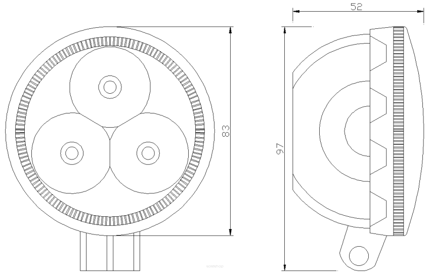 Lampa robocza 3x LED spot