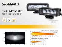 Zestaw dwóch lamp LAZER TRIPLE-R 750 Elite (Gen2) z systemem montażu w fabrycznym grillu – VW AMAROK (2023 -) - 8