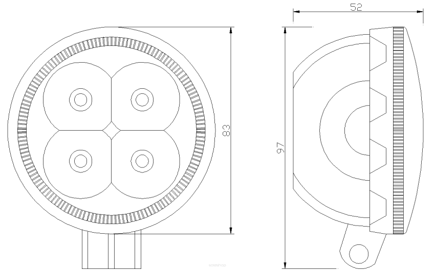 Lampa robocza 4x LED spot