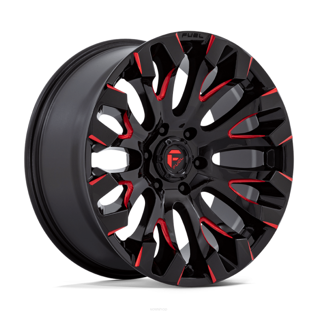 Felga aluminiowa D829 QUAKE Gloss Black Milled Red Tint FUEL