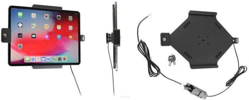 Uchwyt aktywny do instalacji na stałe z blokadą na kluczyk do Apple iPad Pro 12.9 2020 (A2069, A2232, A2229)