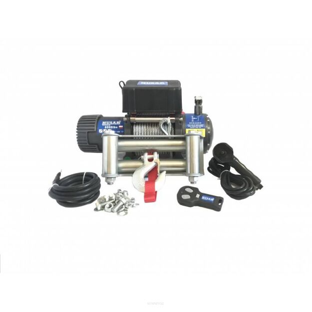 WYCIĄGARKA ELEKTRYCZNA HUSAR WINCH 8500 LBS 12V LINA STALOWA