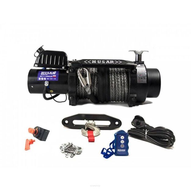 WYCIĄGARKA ELEKTRYCZNA HUSAR WINCH 14000 LBS 12V LINA SYNTETYCZNA
