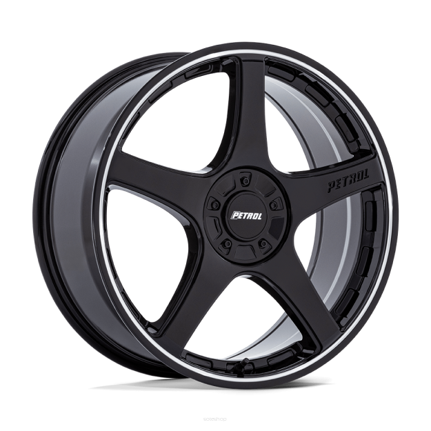 Felga aluminiowa PE003 P2E Gloss Black W/ Machined Lip PETROL