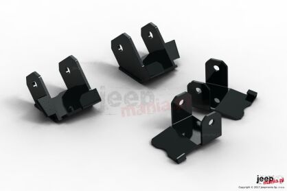 Osłony mocowań dolnych wahaczy, zestaw przód i tył, czarne : Jeep Wrangler JK 2007-2017