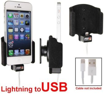 Uchwyt do Apple iPhone 5 & Apple iPhone 5S & Apple iPhone SE z możliwością wpięcia kabla lightning USB