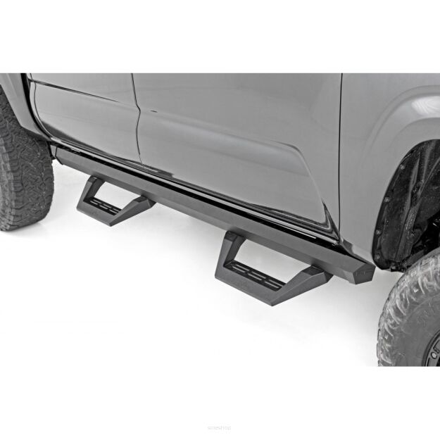 Progi, stopnie boczne regulowane aluminiowe Rough Country SRX2 Double Cab