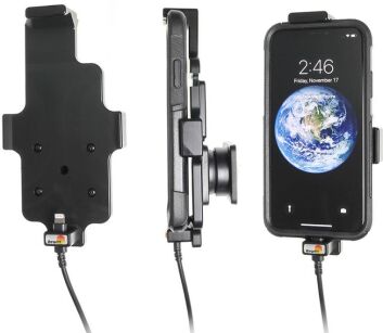 Uchwyt do Apple iPhone X w futerale z wbudowaną ładowarką samochodową do instalacji na stałe