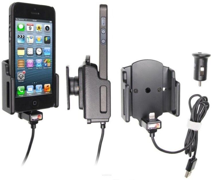 Uchwyt aktywny z kablem USB do Apple iPhone 5, iPhone 5C & iPhone 5S & iPhone SE w futerale