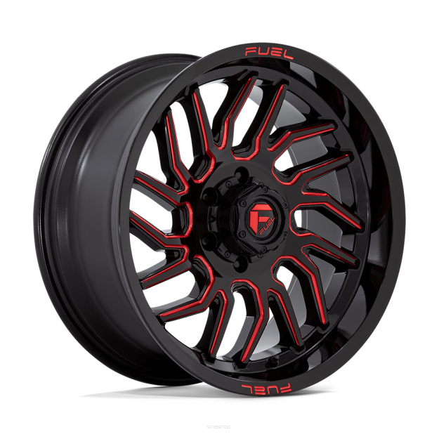 Felga aluminiowa D808 HURRICANE Gloss Black Milled Red Tint FUEL