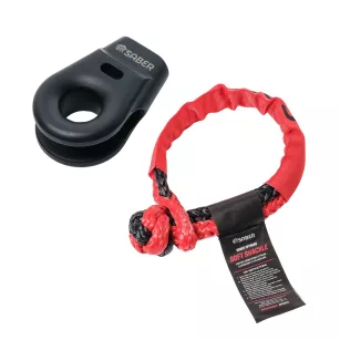 Saber 6061 Aluminium Spliced Winch Thimble - Cerakote Black & 9K Soft Shackle