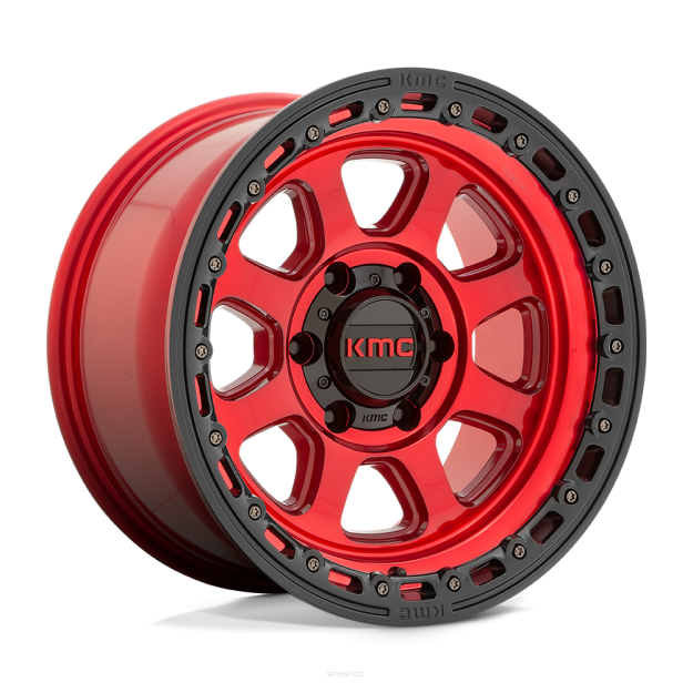Felga aluminiowa KM548 CHASE Candy Red W/ Black Lip KMC