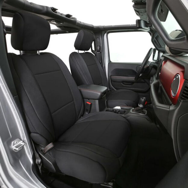 Komplet pokrowców na fotele Black Neoprene SMITTYBILT - Jeep Wrangler JL 4 Drzwi