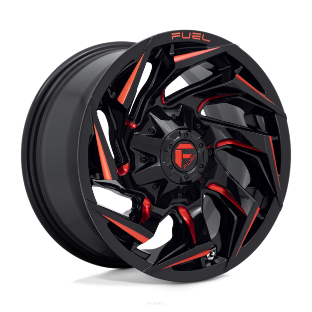 Felga aluminiowa D755 REACTION Gloss Black Milled W/ Red Tint FUEL