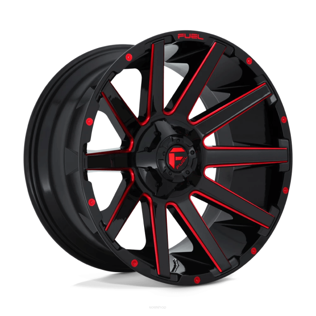 Felga aluminiowa D643 Contra Gloss Black RED Tinted Clear Fuel