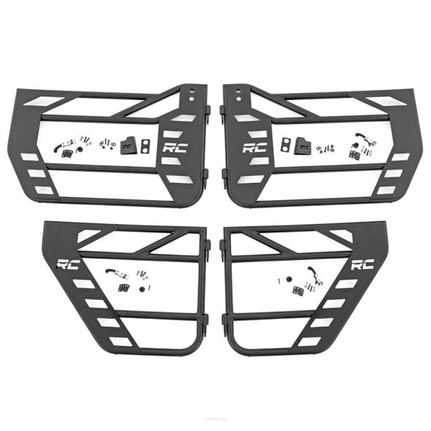 Komplet przednich i tylnych drzwi rurowych Rough Country - Jeep Wrangler JK 07-18 4 Drzwi