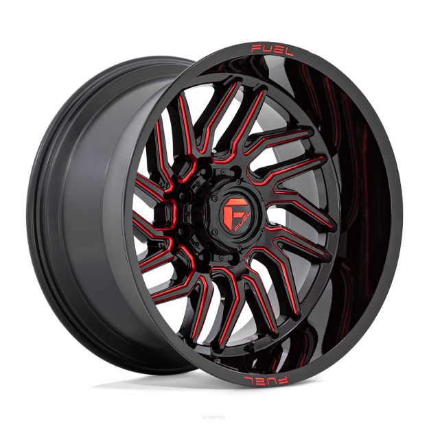 Felga aluminiowa D808 HURRICANE Gloss Black Milled Red Tint FUEL