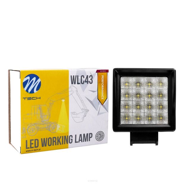 Lampa robocza - Square 16x3W LED 48W 10-32V, flood Performance Series