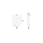 Lampa robocza 12x LED kwadrat z włącznikiem - 6