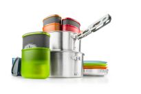 Zestaw naczyń turystycznych z patelnią 18 elementów GSI GLACIER STAINLESS CAMPER - 8