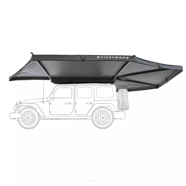 Markiza zadaszenie VICKYWOOD LEAF EXTENDED 270° Lewa 250 cm Szara