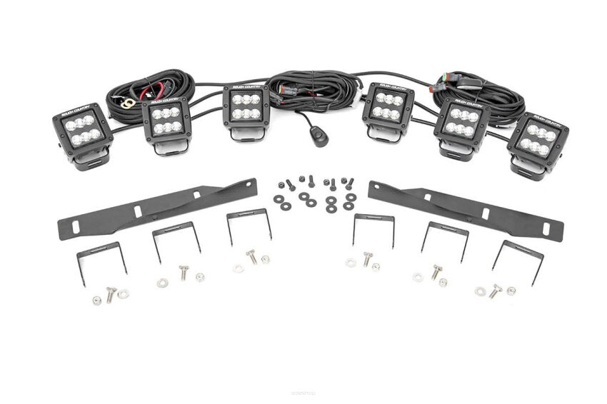 Potrójne Lampy LED Przeciwmgłowe Rough Country Ford F150 Raptor 17-19