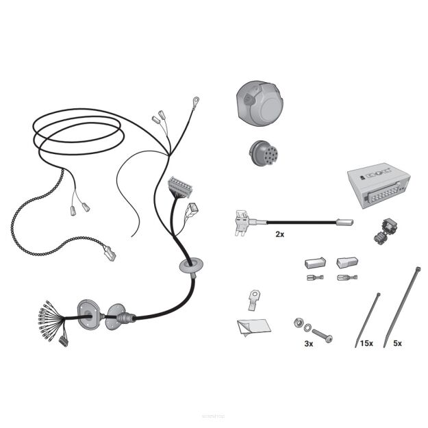 Wiązka przewodów do mocowania haka 13 PIN HAK-SYSTEM