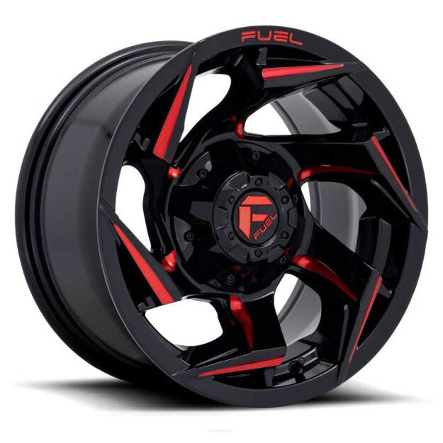 Felga aluminiowa D755 Reacion Gloss Black Milled/Red Tint Fuel