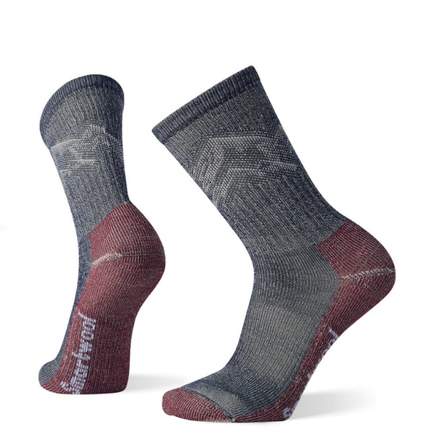 Skarpety trekkingowe wełna merynosów Classic Hike Light Cushion Mountain Pattern Crew M bordo Smartwool