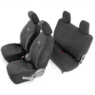 Komplet pokrowców czarnych na siedzenia Neoprene Rough Country - Jeep Wrangler JK 2 Drzwi 07-10