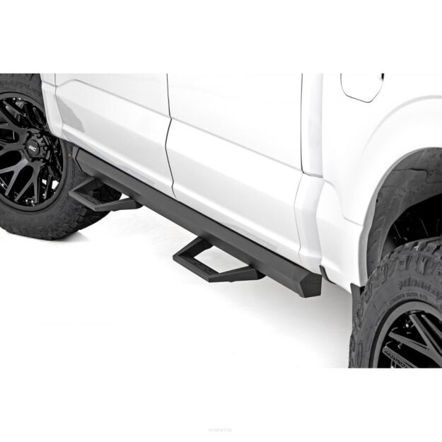 Progi, stopnie boczne regulowane aluminiowe Rough Country SRL2 Double Cab