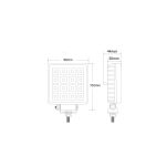 Lampa robocza 16x LED kwadrat z włącznikiem - 4