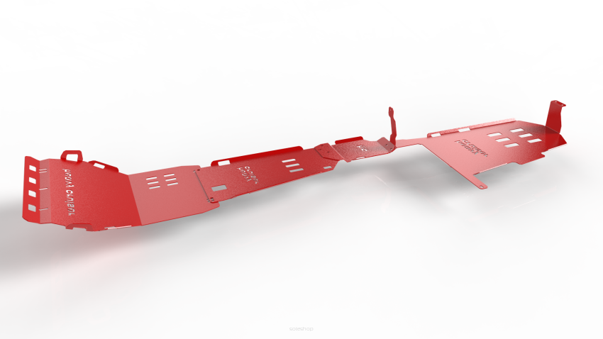 Komplet osłon podwozia OFFROAD Toyota Land Cruiser 100 J100 4.7 v8 1998-2007 czerwony