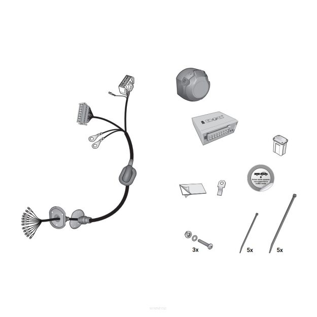 Wiązka przewodów do mocowania haka 13 PIN HAK-SYSTEM