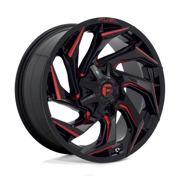 Felga aluminiowa D755 REACTION Gloss Black Milled W/ Red Tint FUEL