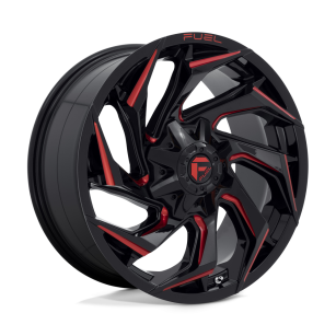 Felga aluminiowa D755 REACTION Gloss Black Milled W/ Red Tint FUEL