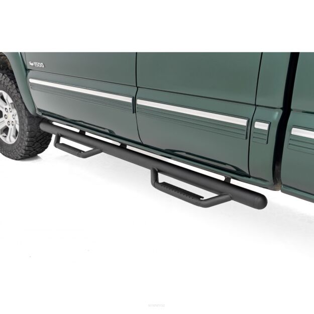 Progi, stopnie boczne czarne Rough Country Nerf Steps