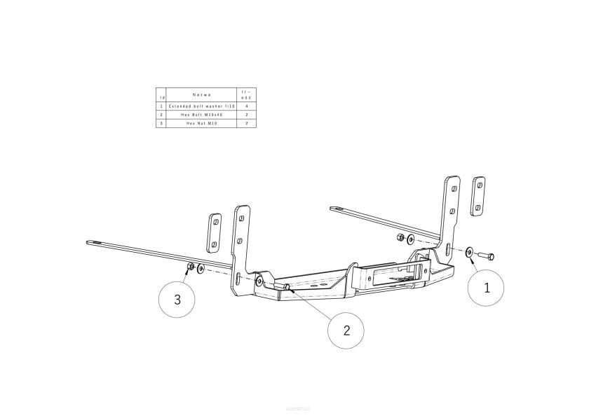 Ford Transit AWD 4X4 2014-2019 płyta montażowa wyciągarki