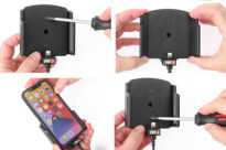 Uchwyt aktywny do stałej instalacji do Apple iPhone 12 Pro Max w futerale lub bez o wymiarach: 75-89 mm (szer.), 6-10 mm (grubość). - 3