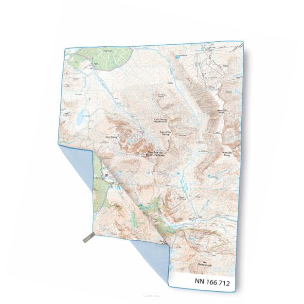 Ręcznik szybkoschnący LIFEVENTURE 150×90  Mapa Ben Nevis