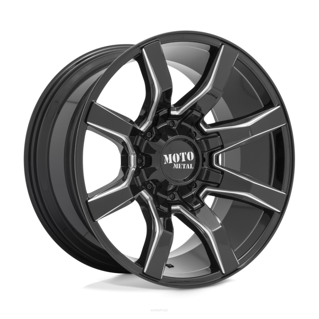 Felga aluminiowa MO804 SPIDER Gloss Black Milled MOTO METAL