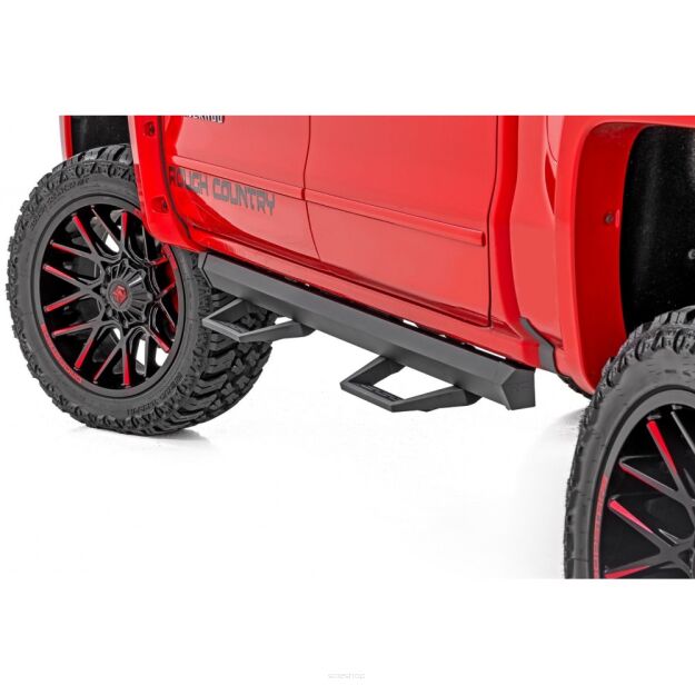 Progi, stopnie boczne regulowane aluminiowe Rough Country SRL2 Crew Cab