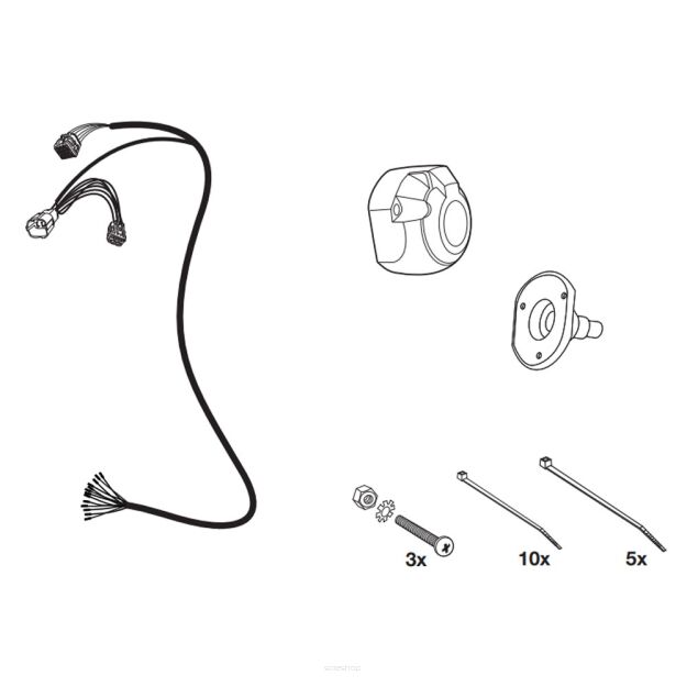 Wiązka przewodów do mocowania haka 13 PIN HAK-SYSTEM