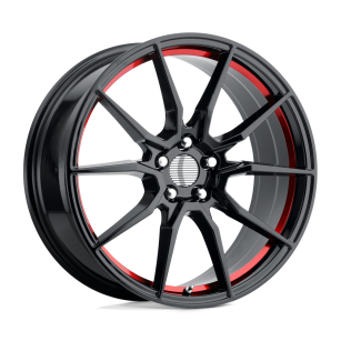 Felga aluminiowa PR193 Gloss Black Red Machined PERFORMANCE REPLICAS