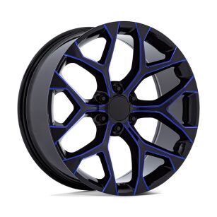 Felga aluminiowa PR176 Gloss Black Machined W/ Blue Milling PERFORMANCE REPLICAS