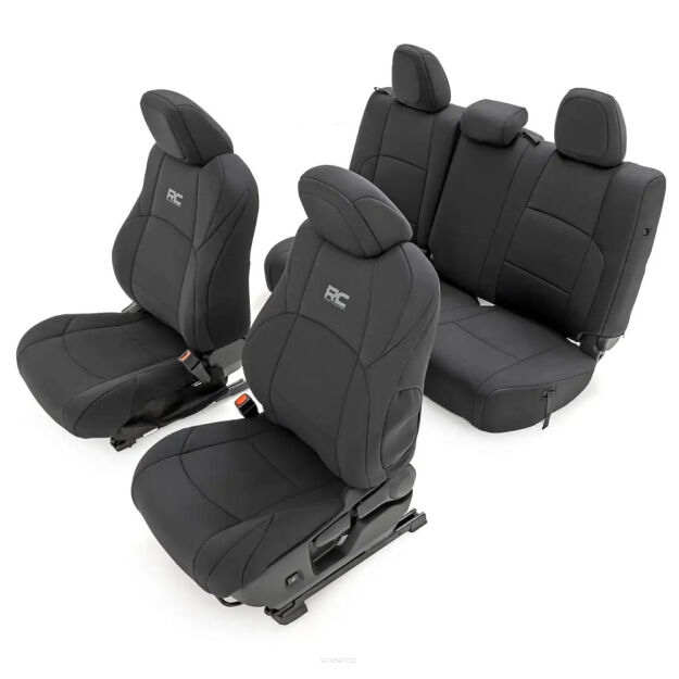 Komplet neoprenowych pokrowców na fotele czarne Rough Country Double Cab