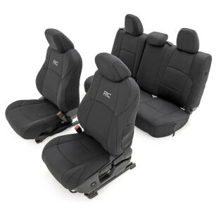 Komplet neoprenowych pokrowców na fotele czarne Rough Country Double Cab