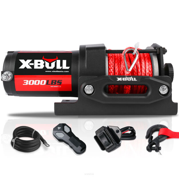 Wyciągarka elektryczna X-BULL DO QUADA, ATV, UTV 3000 Lbs lina syntetyczna