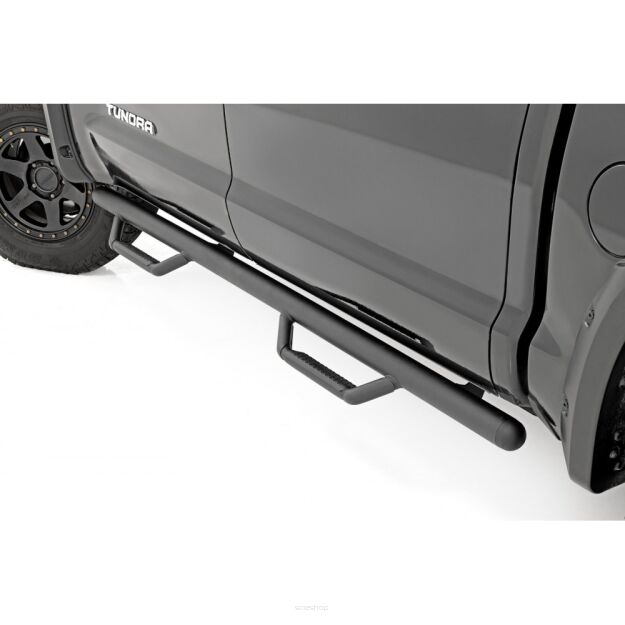 Progi, stopnie boczne czarne Rough Country Nerf Steps