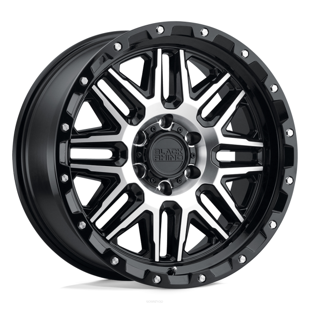 Felga aluminiowa ALAMO Gloss Black W/ Machined Face & Stainless Bolts BLACK RHINO